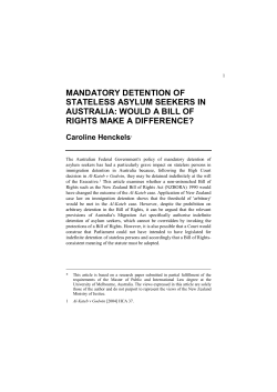 mandatory detention of stateless asylum seekers in australia: would