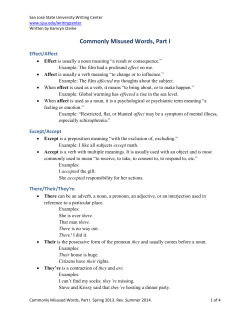 Commonly Misused Words, Part I