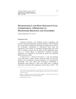 neuroscience and post-sentence civil commitment