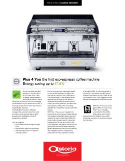 Plus 4 You the first eco-espresso coffee machine Energy saving up