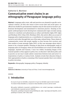 Communicative event chains in an ethnography of