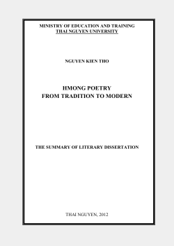 HMONG POETRY FROM TRADITION TO MODERN