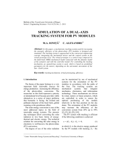 SIMULATION OF A DUAL-AXIS TRACKING SYSTEM FOR PV