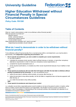 Higher Education Withdrawal without Financial Penalty in Special