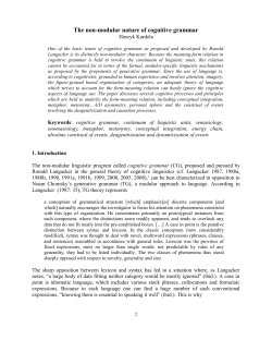 The non-modular nature of cognitive grammar