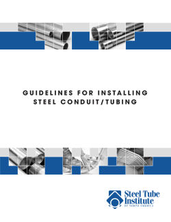 GUIDELINES FOR INSTALLING STEEL CONDUIT/TUBING