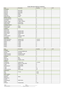 Kitchen Inventory Form