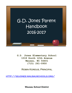 Parent Handbook - GD Jones Elementary School