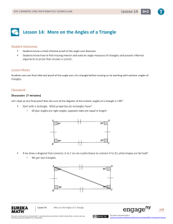 Lesson 14: More on the Angles of a Triangle