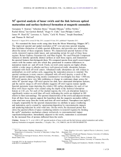 spectral analysis of lunar swirls and the link between optical