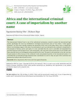 Africa and the international criminal court: A case of imperialism by