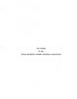the journal of the loyola university student historical association