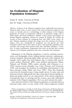 An Evaluation of Hispanic Population Estimatesn