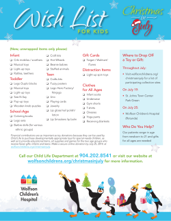 Wish List - Wolfson Children`s Hospital