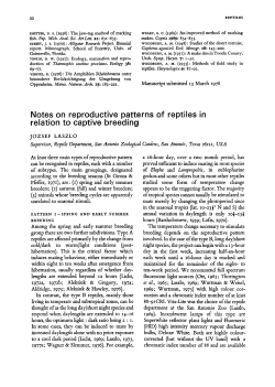 Notes on reproductive patterns of reptiles in relation to captive