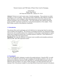 Thermal Analysis and FTIR Study of Plastic Films Used for