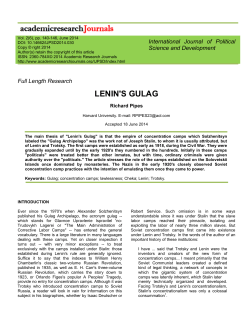 lenin`s gulag - Academic Research Journals