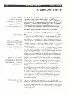 About the Quality of Maps - Cartographic Perspectives