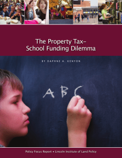 The Property Tax- School Funding Dilemma
