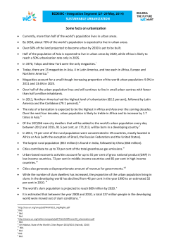 Some facts on urbanization