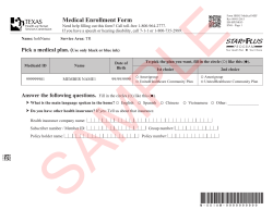 Medical Enrollment Form - Health and Human Services Commission