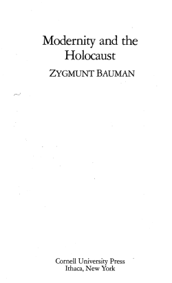 Modernity and the Holocaust