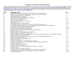 Commodity Code List - City of Fernandina Beach