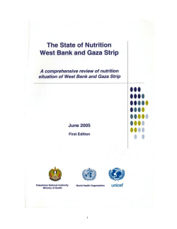 The State of Nutrition: West Bank and Gaza Strip