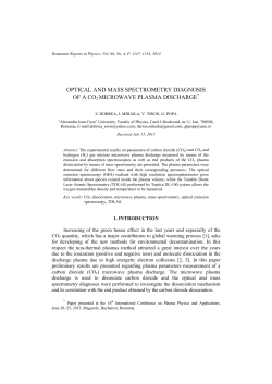 OPTICAL AND MASS SPECTROMETRY DIAGNOSIS OF A CO2