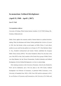 Gebhard Kirchg&auml;ssner - European Public Choice Society