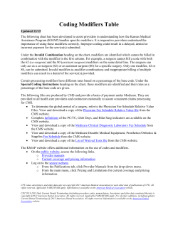 Coding Modifiers Table