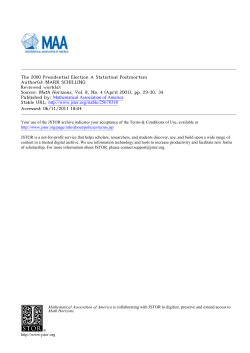 The 2000 Presidential Election A Statistical Postmortem