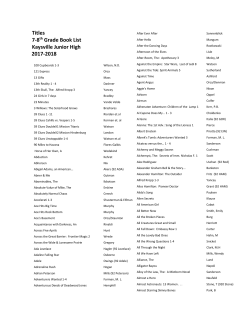 Titles 7-8th Grade Book List Kaysville Junior High