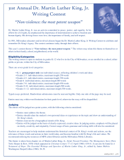 31st AnnualDr. Martin Luther King, Jr. Writing Contest