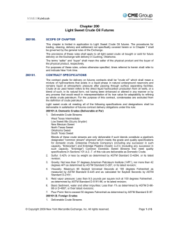 Chapter 200 Light Sweet Crude Oil Futures
