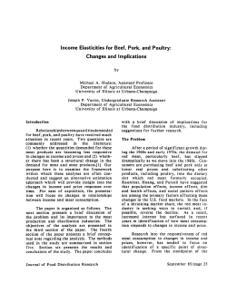 Income Elasticities for Beef, Pork, and Poultry
