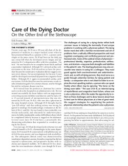 Care of the Dying Doctor