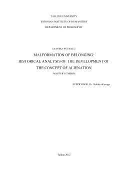 historical analysis of the development of the concept of alienation