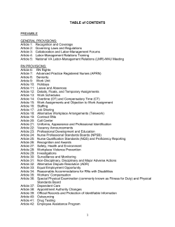 TABLE of CONTENTS - National Nurses United