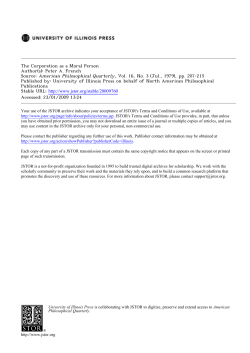 The Corporation as a Moral Person Author(s): Peter A. French