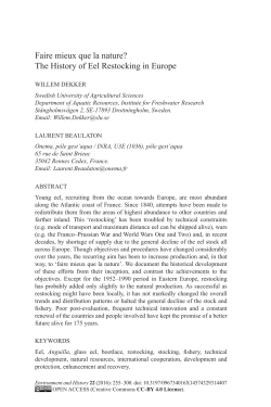 Faire mieux que la nature? The History of Eel