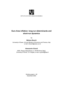 Euro Area inflation: long-run determinants and short-run