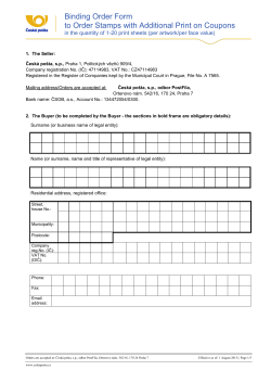 Binding Order Form to Order Stamps with Additional