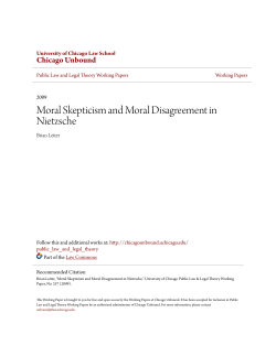 Moral Skepticism and Moral Disagreement in Nietzsche