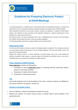 Guidelines for Preparing Electronic Posters at ESUR