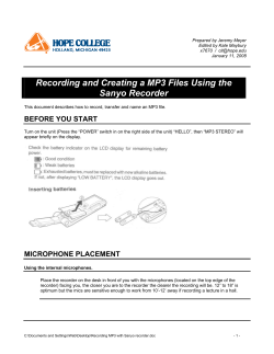 Recording MP3 with Sanyo recorder