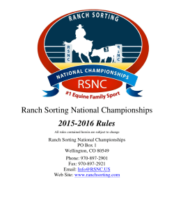Ranch Sorting National Championships 2015-2016 Rules