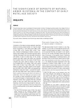 the significance of deposits of natural amber in estonia in the context