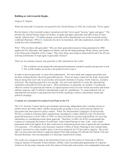 Building an Anti-Genocide Regime Gregory H. Stanton When the
