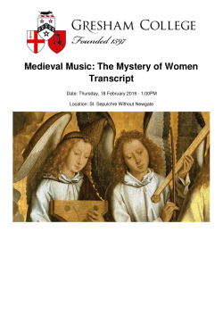 Medieval Music: The Mystery of Women Transcript